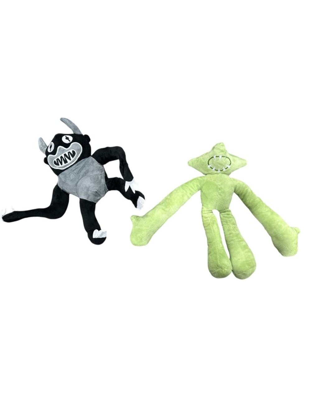 Monster & Alien Plush Toy Set - Black & Green Soft Stuffed Animals For Kids Play
